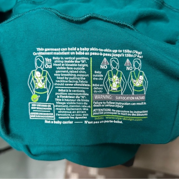 Vija Design Skin To Skin Kangaroo T-Shirt & Nursing Top Teal - Picture 5 of 6